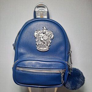 Harry Potter Ravenclaw mini backpack in blue faux leather metal crest emblem